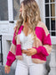 Striped Open Front Dropped Shoulder Cardigan